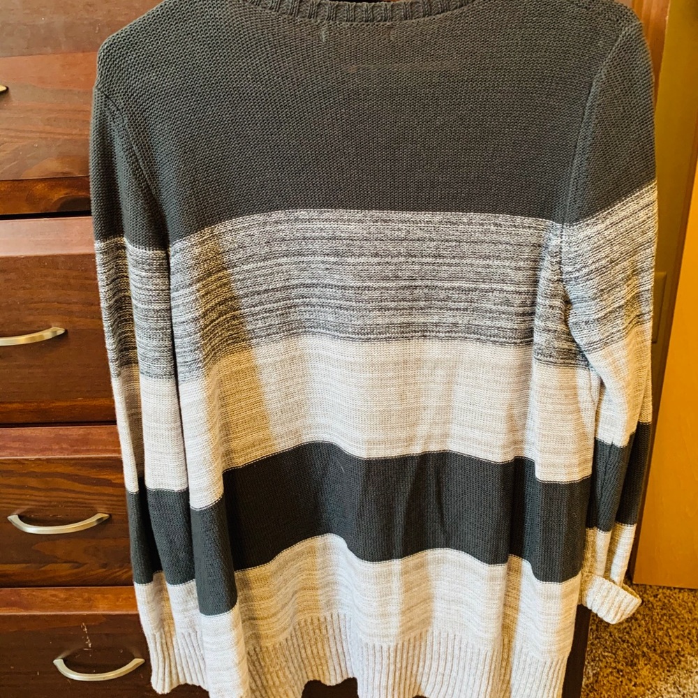 Green/Gray Stripes Cardigan S